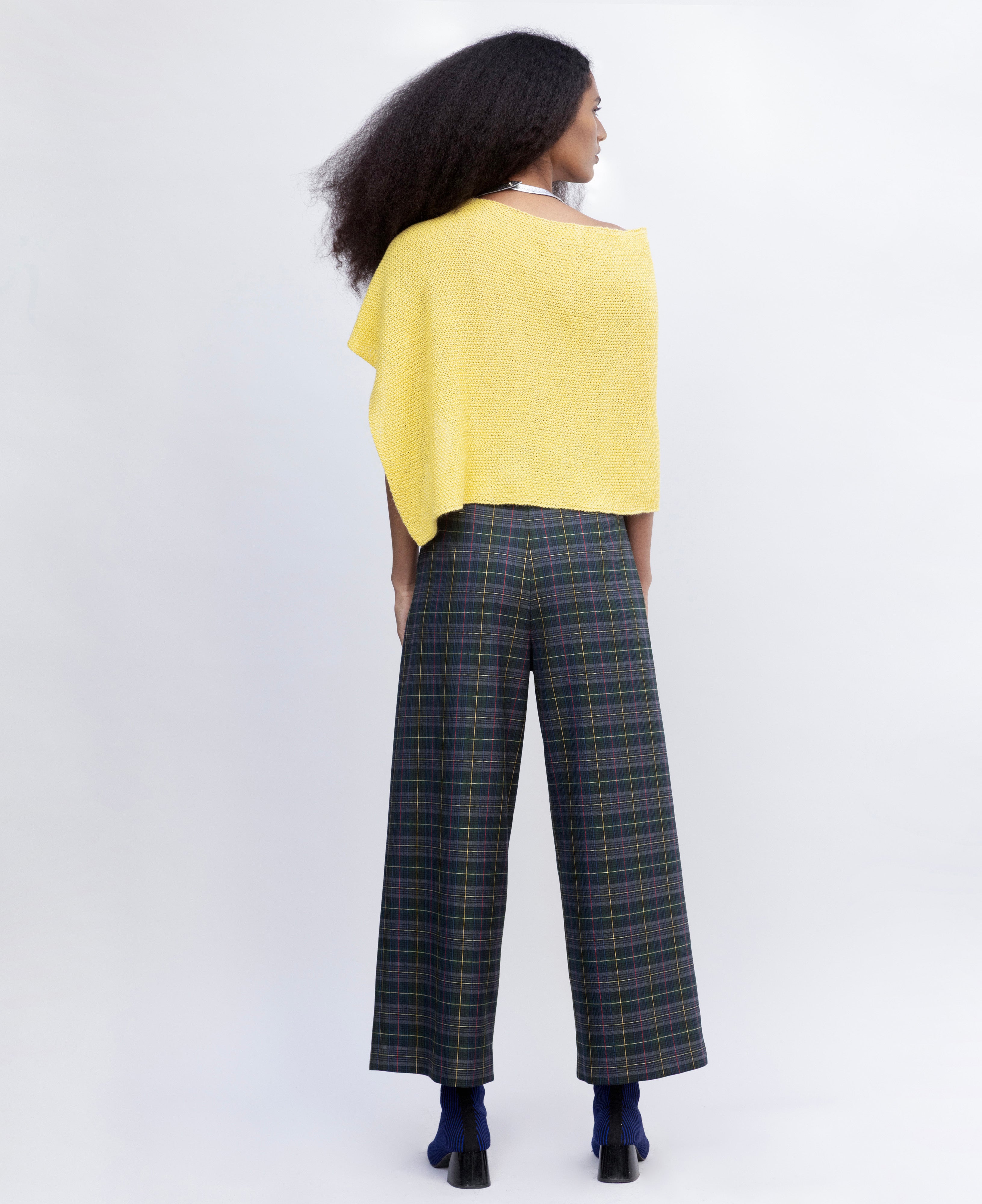 Pantalón de Pinzas Escocés Verde